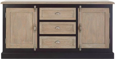 View Kensington townhouse sideboard - 2 door - extra large - oak and black - 180cm
