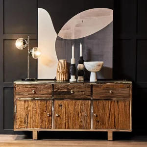 View Kerala sideboard - 3 door - medium - natural railway wood - 150cm