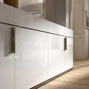 View Modern mara large buffet sideboard - 195cm - 4 doors with metal handle - white