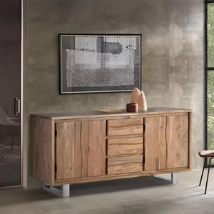 View Monza natural acacia wood - 4 door large sideboard - 172cm