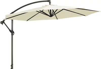 View Outdoor cantilever parasol - 300cm - round - with granite base - ecru
