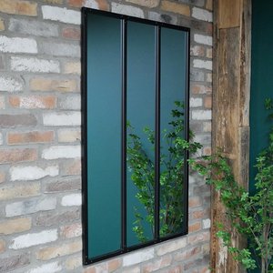 View Wall mirror - rectangular - black metal - large View Wall mirror - rectangular - black metal - large