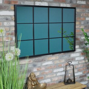 View Wall mirror - rectangular - black - metal View Wall mirror - rectangular - black - metal