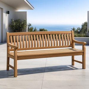 View Patrick 5 garden bench - 200cm - natural - teak wood
