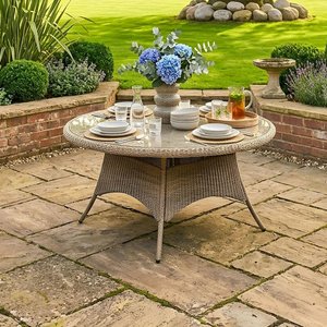 View Arlington dining table - 6 seater - 150cm - round - luxury rattan