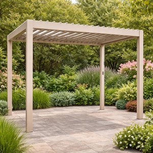 View Como outdoor pergola - square - latte aluminium