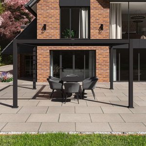 View Como outdoor pergola - square - grey aluminium