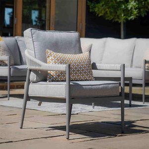 View Florence garden lounge armchair - cool linen