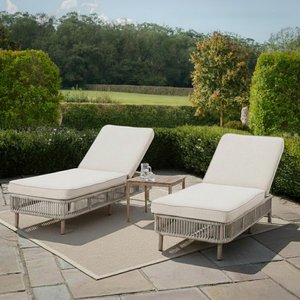 View Havana garden sun lounger set - natural linen
