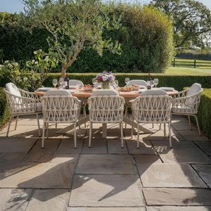 View Sicily garden dining set - 8 seater - 240cm - with rope chairs - latte