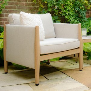 View Burford garden lounge armchair - almond