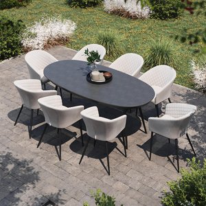 View Ambition oval garden dining set - 8 seater - 230cm - ceramic top - oatmeal