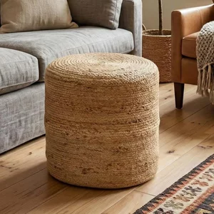 View Cerney jute round stool natural View Cerney jute round stool natural