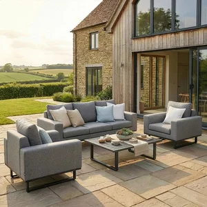 View Ethos garden sofa set - 3 seater - coffee table - zinc grey