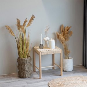 View Abano small stool - square - wicker - natural View Abano small stool - square - wicker - natural