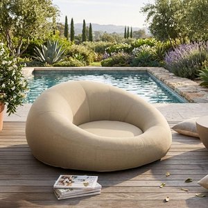 View Donut outdoor round day bed - beige - polypropylene