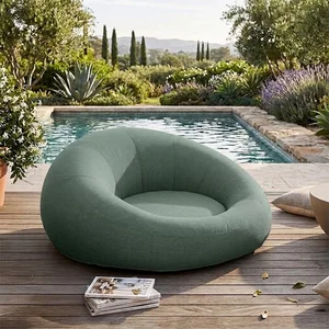 View Donut outdoor round day bed - green - polypropylene