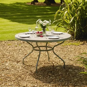 View Bergen garden dining table - 4 seater - 150cm - round - green metal