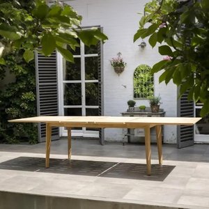 View Roble wood garden extending dining table - 10 seater - 200cm-288cm