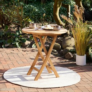 View Oviedo bar table - round - teak wood View Oviedo bar table - round - teak wood