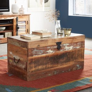 View Coastal trunk box - storage - reclaimed wood