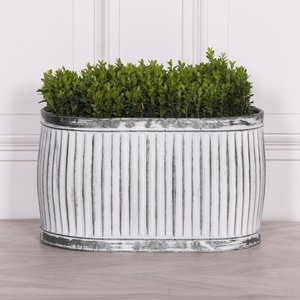 Cardiff metal planter - tub - oval - medium