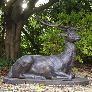 View Garden stag ornament - laying