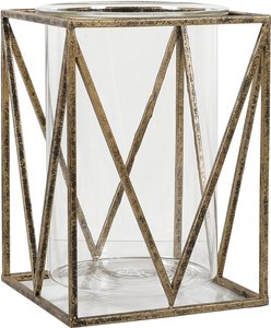 View Solomon candle holder - antique gold - metal - large - set of 2