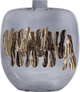 View Taylor bottle - smoked glass - grey and gold - large