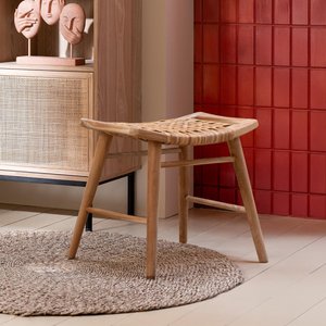 View Stool - set of 2 - natural - cane and fir wood View Stool - set of 2 - natural - cane and fir wood