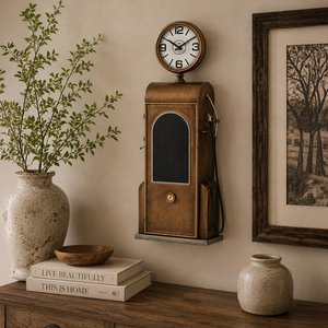 View Wall clock - 1 door - gold - metal