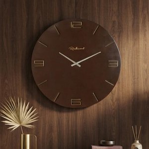 View Byram wall clock - round - chestnut - metal