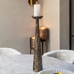 View Moan candle holder - cone base - brushed gold - aluminium