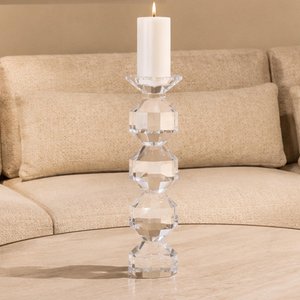 View Safia candle holder - large - clear - glass