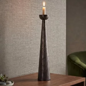 View Saphira candle holder - cone base - smoke - aluminium