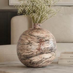 View Devana vase - round - beige - metal