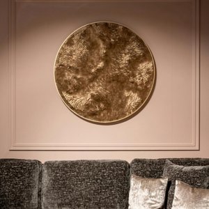 View Bloom gold round wall art