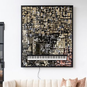 View Wibi black and gold piano wall art