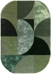 View Contemporary design matrix rug - oval 75 - forest - sizes available