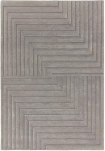 View Contemporary plain form geometric rug - silver - sizes available