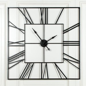 View Wall clock - black metal - square - extra large View Wall clock - black metal - square - extra large