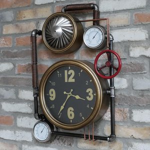 View Industrial wall clock - round