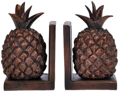 View Copper wood pineapple bookends