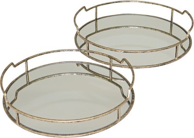 View Drina mirrored trays - antique gold - set of 4