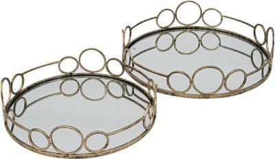 View Remy mirrored trays - antique gold - set of 4