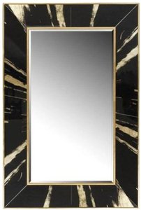 View Vesna wall mirror - black and gold - rectangular