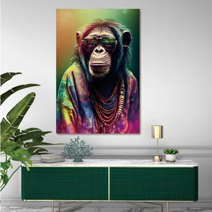 View Monkey tempered glass wall art