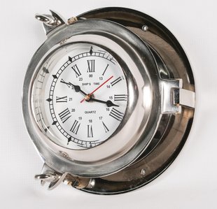 View Nautical cabin ships wall clock - polished - round