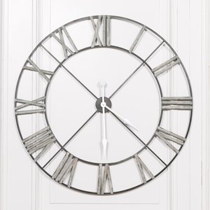 View Metal wall clock - vintage silver - round
