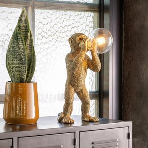 View Monkey table lamp - gold - polyresin View Monkey table lamp - gold - polyresin